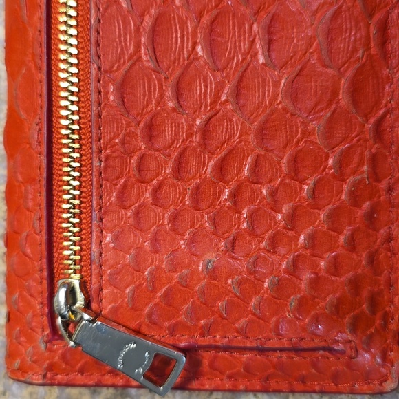 Coach Red Python Embossed Wallet - Picture 10 of 11